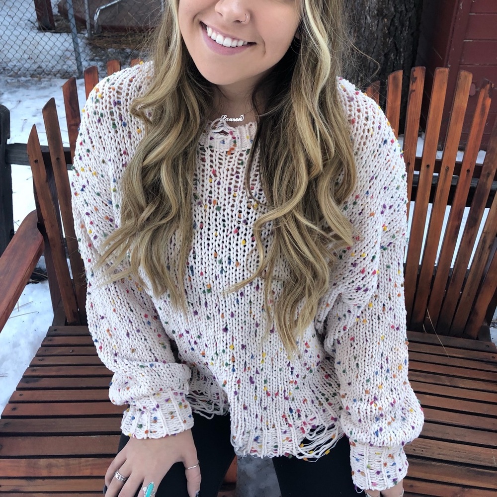 Fun confetti sweater